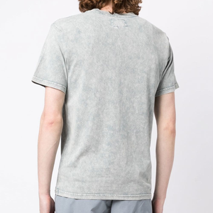 เสื้อยืดแขนสั้นคอกลมพอดีตัวสำหรับผู้ชายผ้าโพลีเอสเตอร์/ ผ้าฝ้ายกันรอยยับระบายอากาศได้ดีแห้งเร็ว - Product Image 4