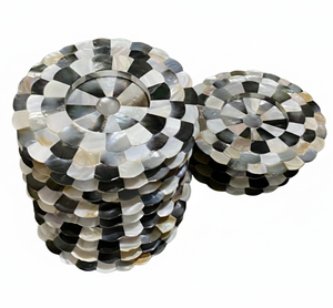 Sous-verres classiques faits à la main en nacre, écologiques, en forme de fleur, qualité supérieure, prix de gros pour usage domestique et hôtelier - Product Image 1