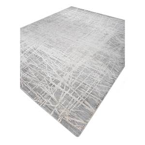 Alfombra Rectangular Entropy Blue de Viscosa Anudada a Mano SIVL-01, Diseño Abstracto, Técnica de Patchwork Hecha a Mano para Dormitorio - Product Image 2