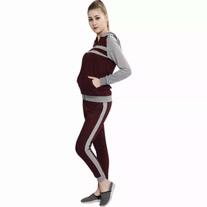 Winter Embroidered Custom Logo Women's Tracksuits Zipper-Up Two-Piece Cotton Fleece Sports Wear Jogging <b>Sets</b> - Product Image 5