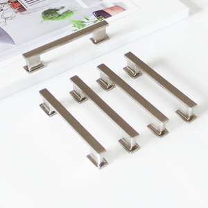 Modern Zinc Alloy Eco-Friendly Durable Cabinet Handle Brushed Nickel Furniture Pulls Bathroom Cupboard <b>Wardrobe</b> Door <b>Hardware</b> - Product Image 2