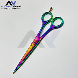 Rainbow Finish Barber Professional Cutting Grooming <b>Hair</b> <b>Scissors</b> High Carbon Stainless Razor Edge <b>Hair</b> Cutting <b>Scissors</b> Salon - Product Image 2