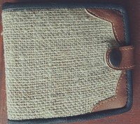 Dompet Multifungsi Tahan Lama Bordir Resleting Panjang Warna Putih Alami Gaya Hip-Hop Pola Geometris Kain Campuran Katun Buatan Tangan