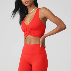 Conjuntos Deportivos de Nailon y Elastano de Última Moda, Diseño de Espalda Cruzada con Abertura en la Parte Delantera, Sujetador Deportivo de Yoga para Mujer - Product Image 2