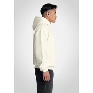 Sudadera con Capucha Extra Grande de Estilo Hip-Hop en Color Blanco Hueso, con Apliques de Pedrería y Estampado, en Felpa Francesa, Talla XL - Product Image 3