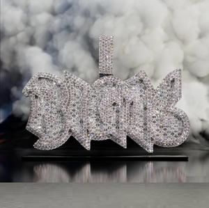 Men's Unique Moissanite Diamond Rapper <b>Letter</b> Custom Name Pendant Hip Hop Style Pendants & <b>Charms</b> 925 Sterling Silver - Product Image 1