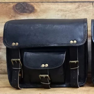 Bolsa de viaje de lona deportiva grande de cuero genuino Bla personalizada, bolsa de noche Vintage, patrón de caramelo, logotipo de motocicletas con estilo - Product Image 1