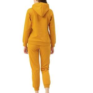 Alta calidad invierno Casual elegante Color sólido manga larga señoras Slim Fit moda mujer 100% algodón chándal - Product Image 3