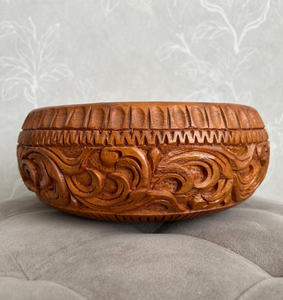 Hot Sale Handmade mango <b>Wood</b> Serving Bowl Eco-Friendly Reusable Round Dinnerware Customized <b>Carved</b> bowl for Fruits Display - Product Image 3