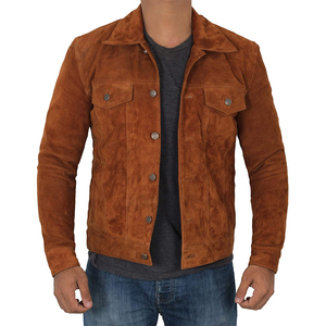 RIVIAN ATLANTIC <b>Men's</b> New Arrival Suede Leather <b>Jacket</b> Fully Customized Design Embossed Processing Winter <b>Trucker</b> - Product Image 1