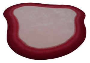 Tapis d'intérieur en laine 100% écologique, forme organique, fait main, touffeté, rose et marron, style moderne, poils moyens, pour la décoration du salon - Product Image 2