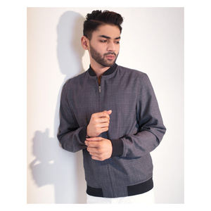 Chaqueta Bomber de Lona Personalizada para Hombre, Tallas Grandes, Estilo Bangladesh, Cuello Alto, Cortavientos, Cierre de Cremallera Ecológico - Product Image 2