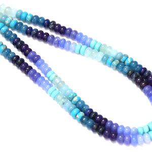 Perles Rondelles en Quartz Bleu Multi-Teintes : Pierres Précieuses de Qualité AAA pour la Confection de Bijoux - Product Image 5