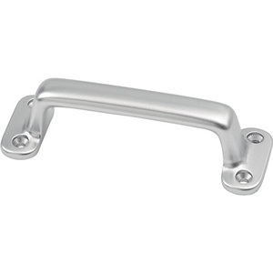 Manija de Puerta de Aluminio Fundido, 22 mm de Proyección, 110 mm de Longitud, 36 mm de Ancho, Anodizado Plateado, 4 Orificios, por HERMETA - Product Image 1