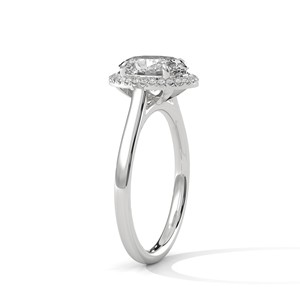 2.0 ct Oval Cut Moissanite Halo <b>Solitaire</b> <b>Ring</b> 925 Sterling <b>Silver</b> Engagement Band for Women Wedding Anniversary Fine Jewelry - Product Image 4
