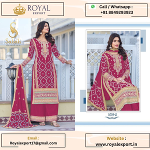 Collection de costumes spéciaux cousus de l'Aïd en Georgette pakistanaise en soie lourde Chinon - Product Image 3