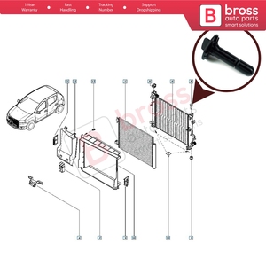 BSP1013 Radiator Pillar Fixing Pin 397880391R for Megane Clio 3 <b>Duster</b> Logan Sandero Lodgy - Product Image 5