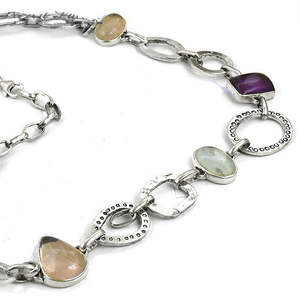 Collar de Cadena con Piedras Preciosas de Plata 925 para Mujer, Joyería de Moda - Product Image 2