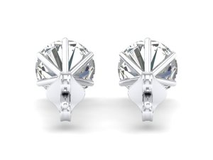 REYES Factory Direct Sale 925 <b>Sterling</b> <b>Silver</b> Round Cut 2.6 Carat Moissanite <b>Stud</b> Earrings Minimalist Fine Jewelry for Women - Product Image 4