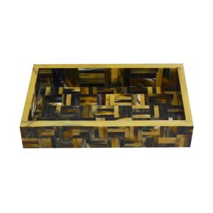 Plateau de service en acrylique fait à la main de haute qualité motifs de variété d'incrustation de nacre pour les plats de service de boulangerie du Ramadan assiettes en rotin - Product Image 5