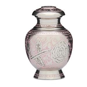 Urnas de cremación de latón únicas y de alta calidad con urnas funerarias de metal con acabado de color dorado y Rosa grabado para cenizas humanas - Product Image 2