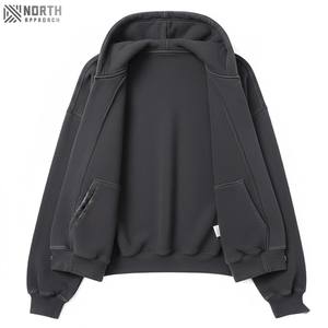 Haute qualité plaine unisexe hommes hiver solide à capuche polaire sweat à capuche Polyester/coton coupe régulière poche - Product Image 6