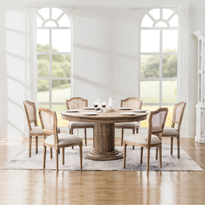 Hiện đại Antique hamptons phong cách sồi đồ nội thất gỗ rắn vòng bàn ăn và ghế đặt cho nhà khách sạn hoặc nhà hàng sử dụng - Product Image 3