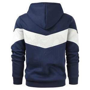 Sudadera informal de invierno para hombre, jersey de manga larga con bloque de color, Sudadera con capucha de lana con bolsillo frontal, ropa de calle cálida suave de algodón 100% - Product Image 6