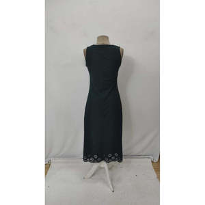 Vestido midi de crepé importado con estampado floral cortado a láser sin mangas para mujer, 34055 - Product Image 6
