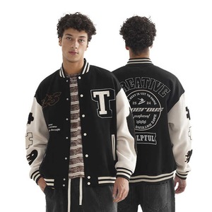Veste de baseball personnalisée OEM pour hommes support vintage Letterman Varsity chaîne chenille broderie manches de rue principale - Product Image 5