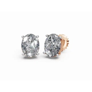 ต่างหูเพชรทรงรีโอฟีเลียคุณภาพสูง ทอง 18KT ประดับเพชรทรงรีเจียระไนแบบ Solitaire เครื่องประดับเพชรเลี้ยงในห้องปฏิบัติการ ขายส่ง B2B สำหรับการส่งออก - Product Image 4