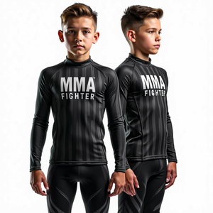 Protector de sarpullido de manga completa para MMA BJJ Diseño sublimado Ajuste de compresión Protección UV Estilo kimono Jiu Jitsu con función de estiramiento - Product Image 1