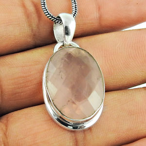 2024เครื่องประดับแฟชั่นใหม่จี้หินควอตซ์รูปกุหลาบ925เงินสเตอร์ลิงสำหรับผู้หญิงสร้อยคอจี้เงินเครื่องประดับผู้ผลิต - Product Image 6