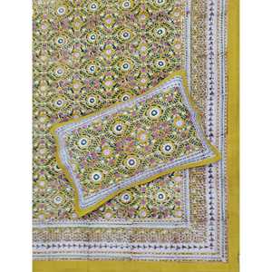 Hand Block Printed King Size 100% Cotton Double Bedsheet Pillow Cover Eco-Friendly Floral <b>Comforter</b> <b>Set</b> for Home 3 Pcs <b>Set</b> - Product Image 1