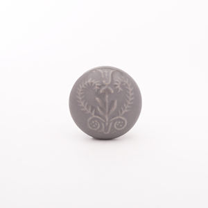 SHUBHAM perillas de gabinete de cerámica en relieve gris Floral de un solo agujero perillas modernas Vintage de un solo agujero para dormitorio tocador armario de Hotel - Product Image 1