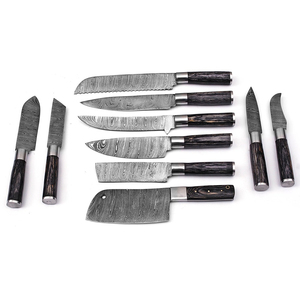 Ensemble de couteaux de chef en acier Damas fait main haute résistance, design ambidextre durable pour la cuisine quotidienne et lames tranchantes - Product Image 6