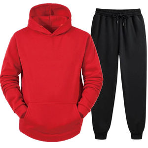 Chándal de algodón 100% ligero de alta calidad para hombre, jersey de verano y primavera, conjunto de Sudadera con capucha y pantalón, patrón sólido - Product Image 6