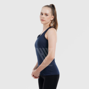 Nueva edición de la mujer Racerback Stringer chaleco Yoga Wear Tank Top ropa deportiva de secado rápido con logotipo frontal personalizable - Product Image 3