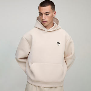 เสื้อฮู้ดดี้ผ้าเฟรนช์เทอร์รี่ 100% คอตตอน คุณภาพสูง หนานุ่ม น้ำหนักมาก เหมาะสำหรับฤดูหนาว รับสกรีนโลโก้ สีเบจล้วน สไตล์สตรีทแวร์ ขายส่ง - Product Image 1