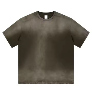 T-shirt en relief respirant pour hommes avec logo et design personnalisés Nouveauté tendance T-shirts délavés à l'acide surdimensionnés OEM - Product Image 5