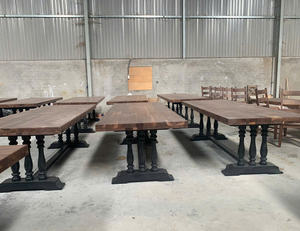 Table à manger en bois de noyer Meubles de maison de conception de ferme avec utilisation pour chaise de salle à manger - Product Image 5