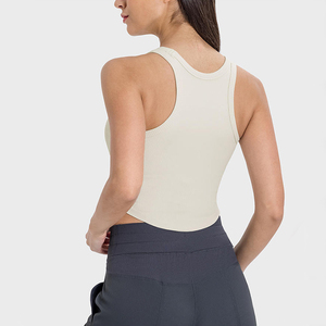 Camisetas sin mangas de algodón sin mangas de bambú para mujer de fábrica personalizadas, camisetas acanaladas con cuello redondo para verano, camisetas sin mangas con diseños básicos - Product Image 4