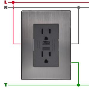 Placa Dúplex, MXIMF-006, 10 Piezas, Contacto de Falla a Tierra Dúplex, 125-250 VCA, 15 A, 50/60 Hz, Plata/Oxford, Acero Inoxidable/PC. - Product Image 3