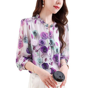 เสื้อเชิ้ตผ้าไหมแขนยาวระบายอากาศได้ดีแขนยาวแบบปรับได้สินค้ามาใหม่ - Product Image 5