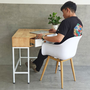 <b>Foldable</b> 80x80cm Rubber Wood Corner Wall <b>Desk</b> with Bookshelf Storage and Cooling Features CD68022 Computer Table - Product Image 5