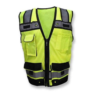 Chaleco de Seguridad Reflectante de Alta Visibilidad ANSI Clase 1, Ajustable, con Luz LED Intermitente, Impermeable, Logotipo Personalizado, Color Personalizado, Tallas Grandes, Ropa de Trabajo para Hombre - Product Image 1