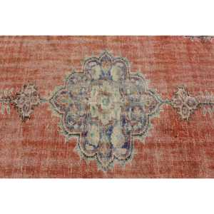 Alfombra Turca de 4.1x9 pies (125x274 cm), Alfombra Vintage con Estampado Animal Rojo - Product Image 5