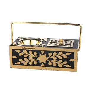 Ensemble de luxe Mubkhar en bois et résine avec boîte de rangement Brûleur Bakhoor élégant pour la maison, le bureau, le Ramadan et les cadeaux islamiques - Product Image 1