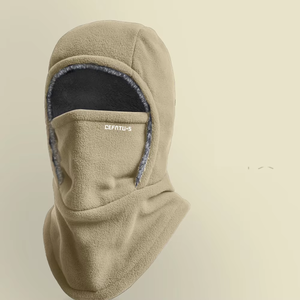 Balaclava en polaire, couleur unie, respirante, couvre-chef, chapeau, masque facial chaud coupe-vent pour l'hiver, moto - Product Image 2