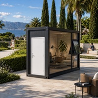 Maison conteneur miniature détachable personnalisée LUX pour café, idéale pour les vacances, avec panneaux en laine de roche, design de magasin de détail
